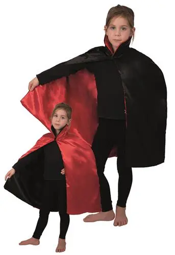Cape met kraag kind (90cm) rood/zwart