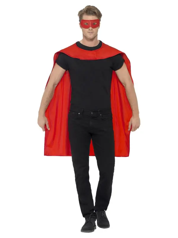 Cape superheld met masker rood