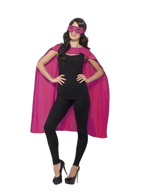 Cape superheld met masker roze*