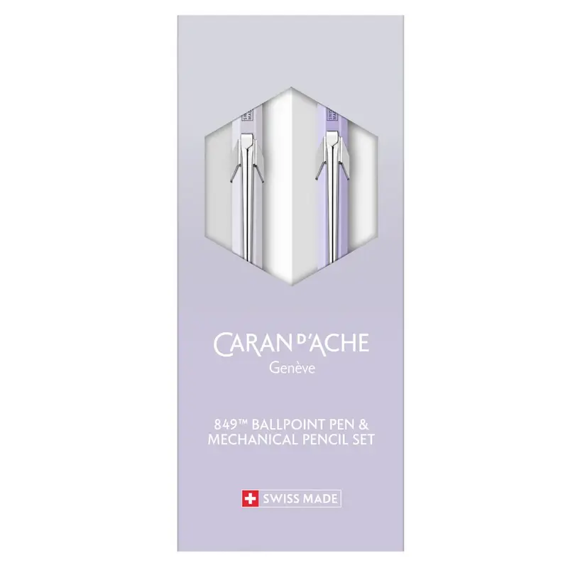 Caran d'Ache 849 Blooming Lavender balpen vulpotlood set