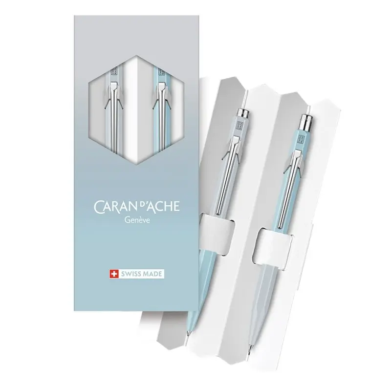 Caran d'Ache 849 Blue Lagoon balpen vulpotlood set
