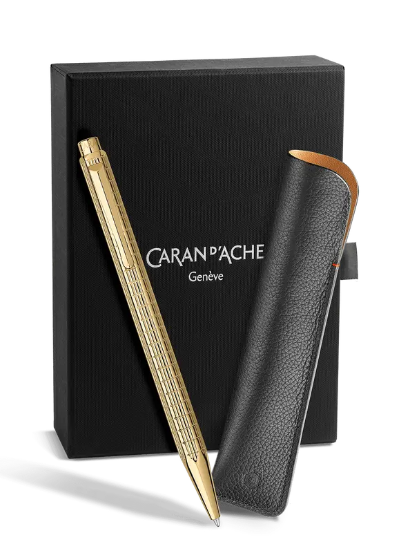 Caran d'Ache Ecridor Lights gold ballpoint and pencase