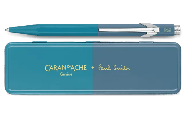 Caran d'Ache Paul Smith 849 Cyan Blue & Steel Blue balpen