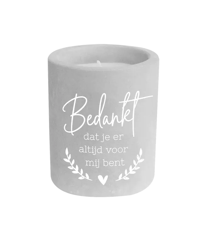 Cement candle - Bedankt