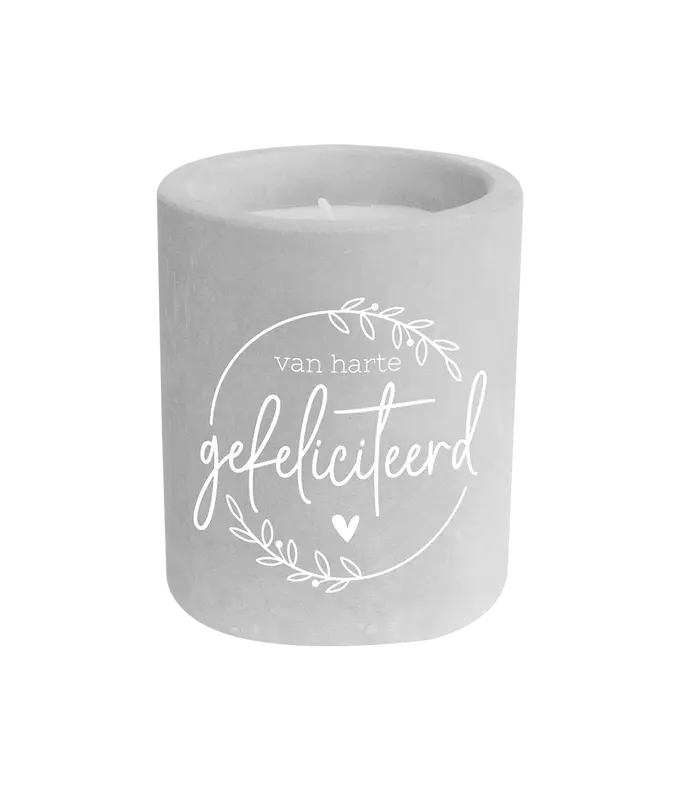 Cement candle - Gefeliciteerd