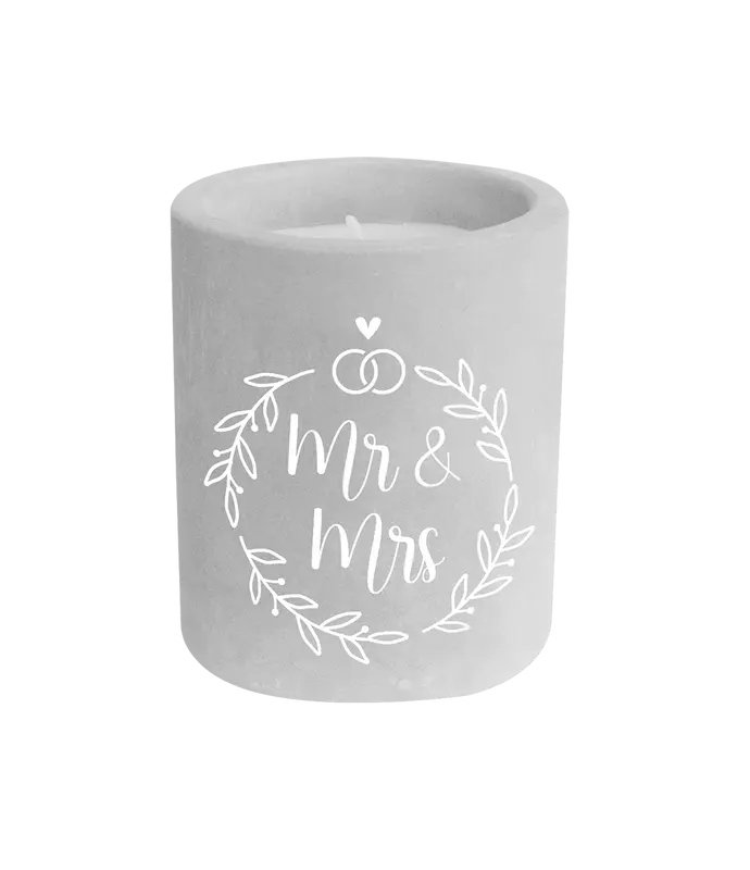 Cement candle - Mr. & Mrs.