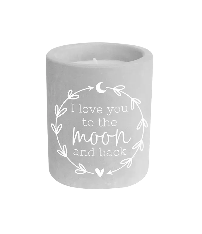 Cement candle - To the moon and back