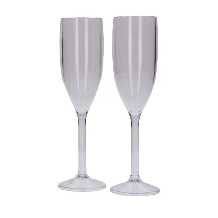Champagneglazen herbruikbaar plastic 2 stuks
