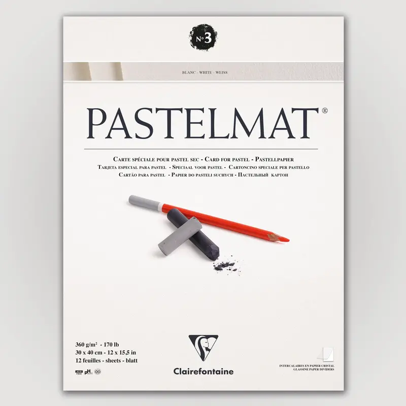 Clairefontaine Pastelmat N°3 360g 30x40 wit 12 sheets