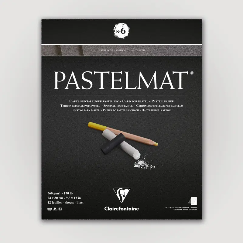 Clairefontaine Pastelmat N°6 360g 24x30 antr 12 sheets