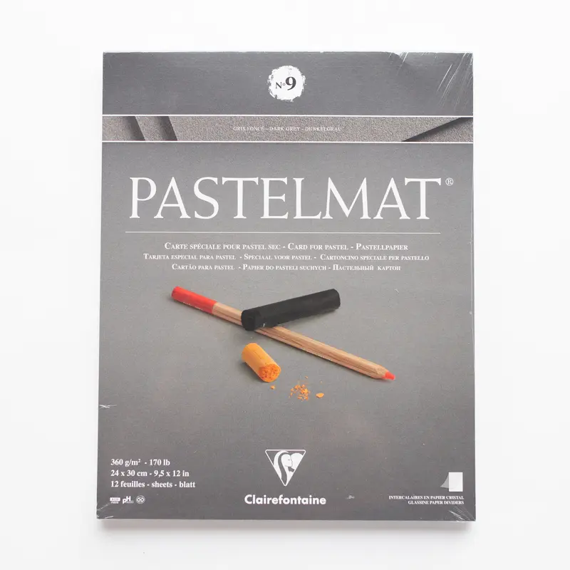 Clairefontaine Pastelmat N°9 360g 24x30cm Donkergrijs 12 vellen
