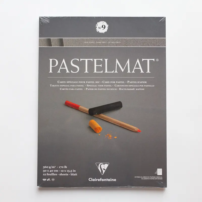 Clairefontaine Pastelmat N°9 360g 30x40cm Donkergrijs 12 vellen