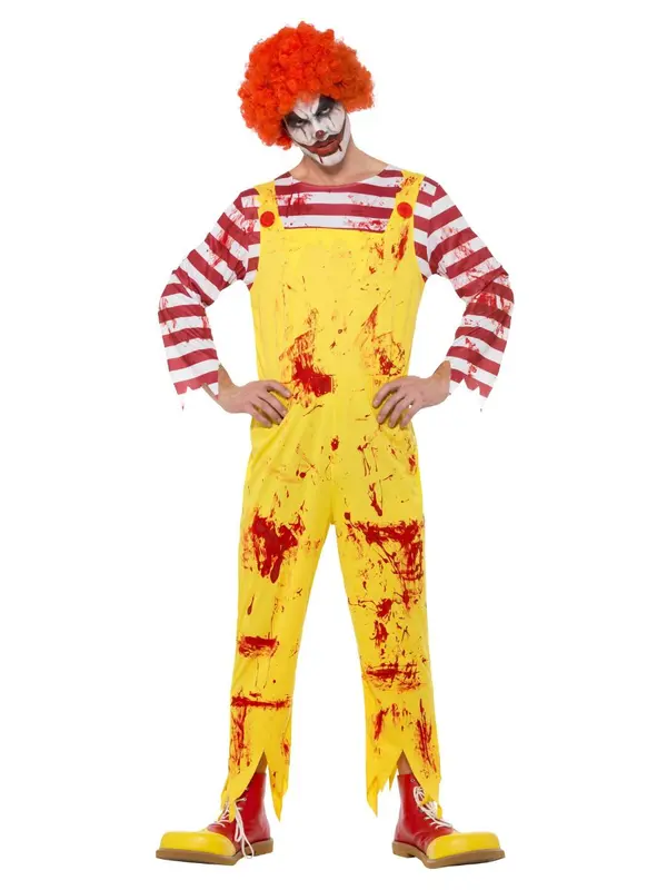 Clown Kreepy geel/rood mt. L