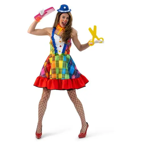 Clown regenboog dame mt. 32/34