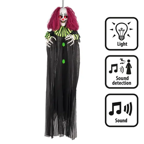 Clown terror 130cm met licht en geluid