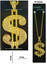 Collier dollarteken groot goud