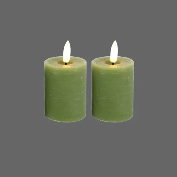 Countryfield led kaars groen - 4x6cm - 2 stuks