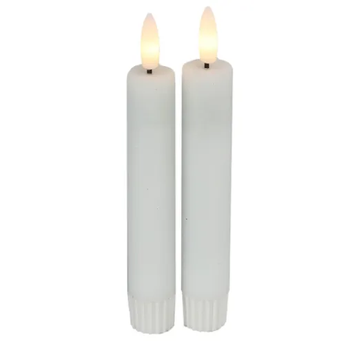 Countryfield - Witte dinerkaars met afstandsbediening - 15 cm