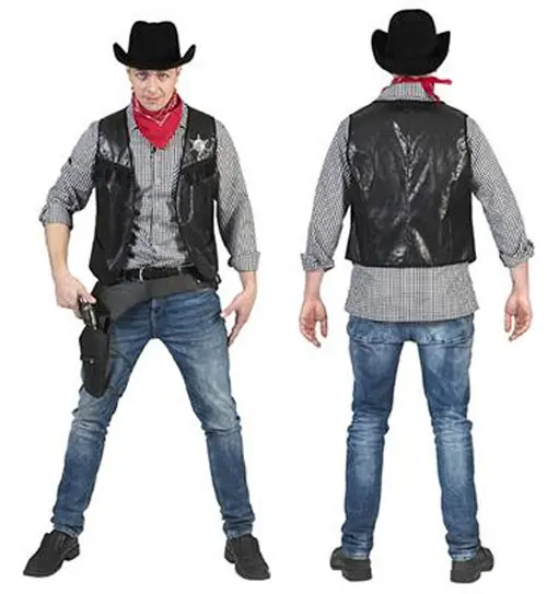 Cowboy vest zwart mt. 56/58