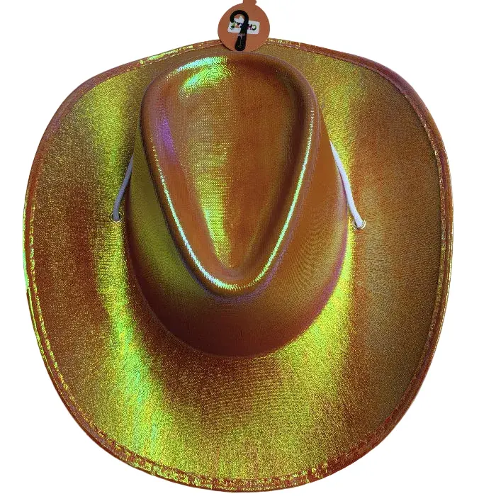 Cowboyhoed holografisch oranje