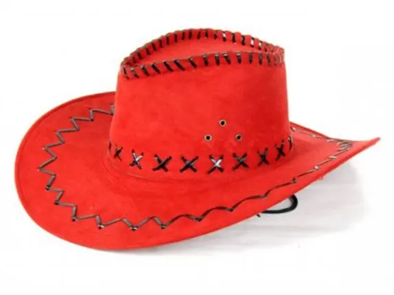 Cowboyhoed lederlook rood