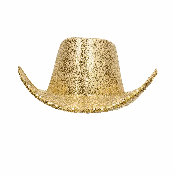 Cowboyhoed pailletten goud