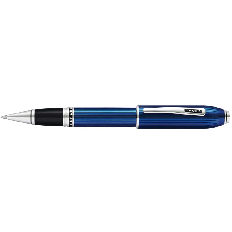 Cross Peerless 125 Translucent Quartz Blue Engraved Lacquer Roller