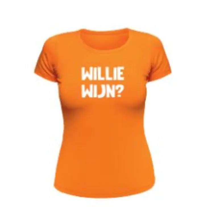 CZ T-shirt Oranje Willie Wijn? dames S/M