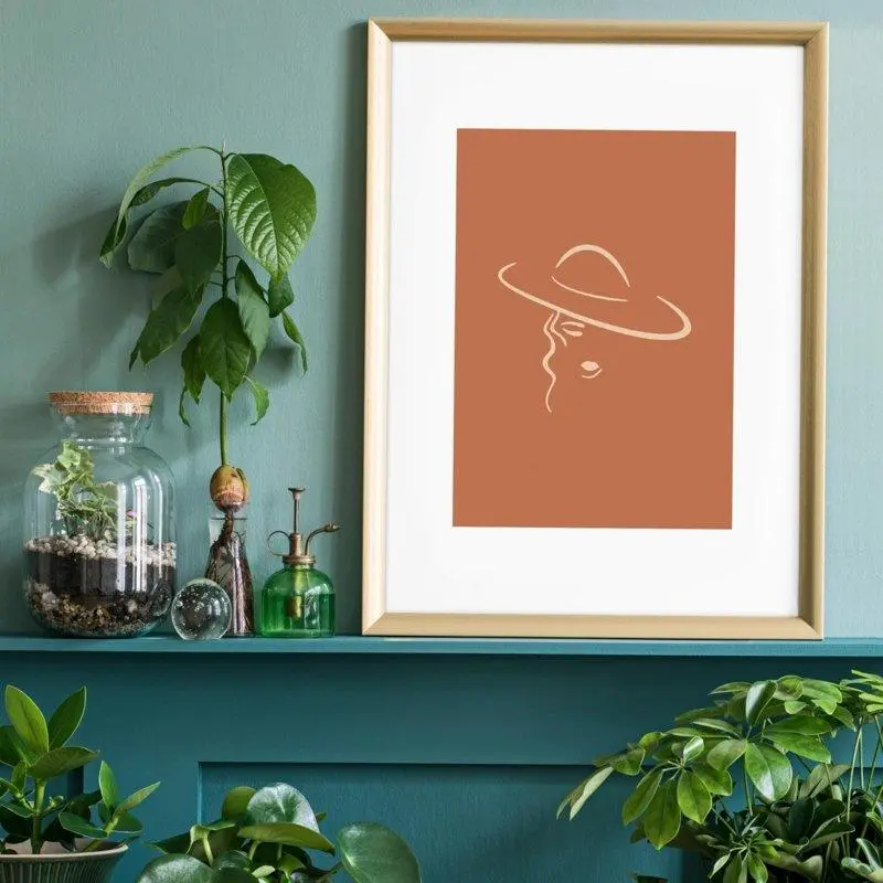 Dame met hoed Print | 30x40