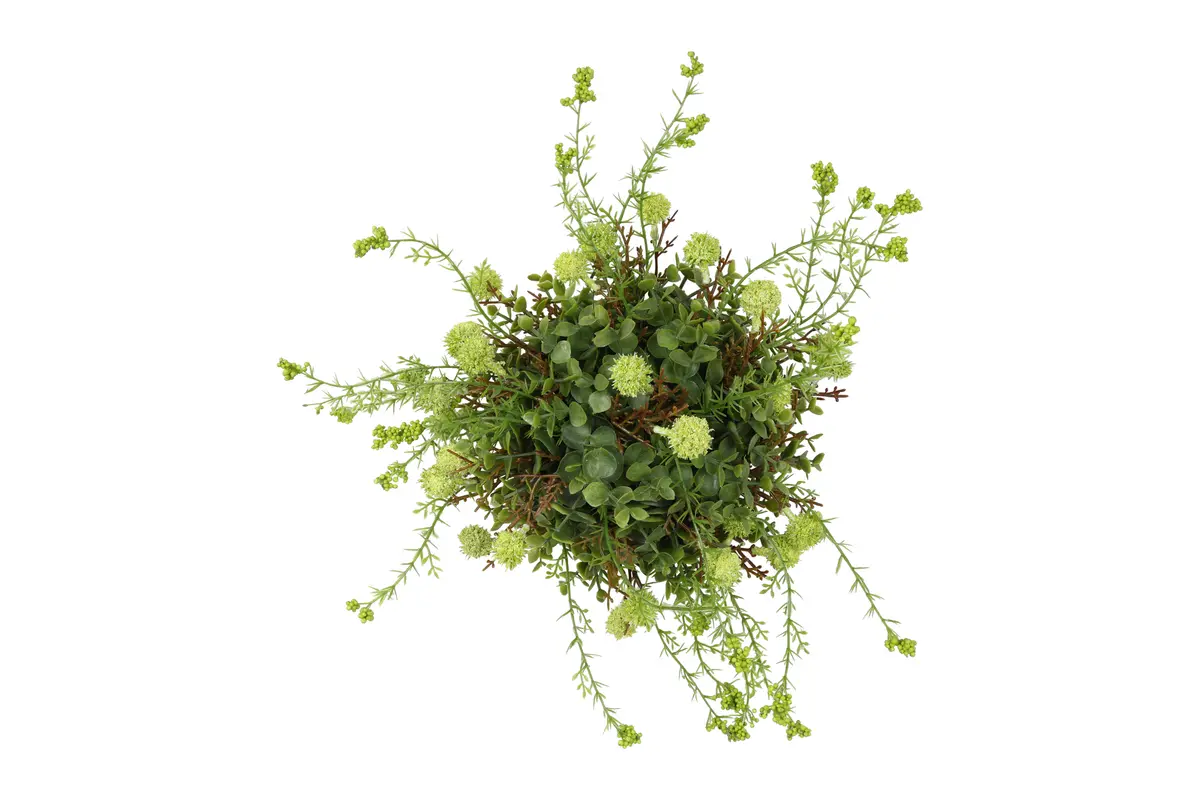 Deco halve bol Echinops/eucalipthus XL groen