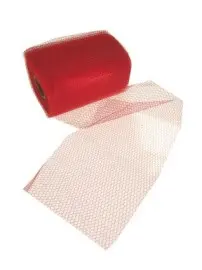Decoratie gaas op rol rood 15cm/32mtr