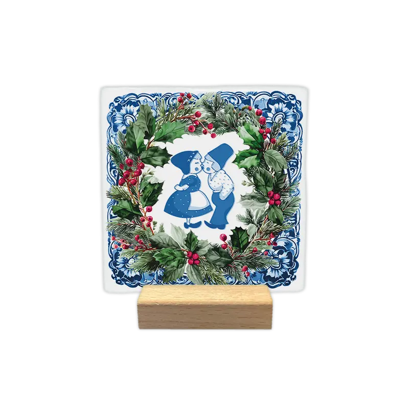 Delfts blauw kussend koppel