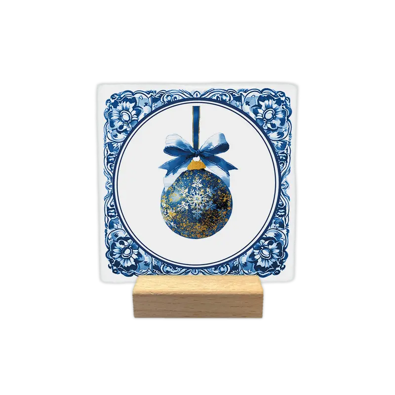 Delfts blauwe kerstbal