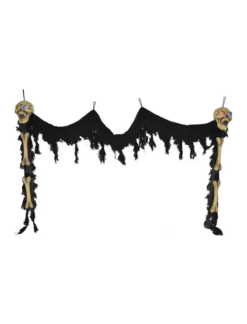 Deurdecoratie skelet met licht (200cm breed)