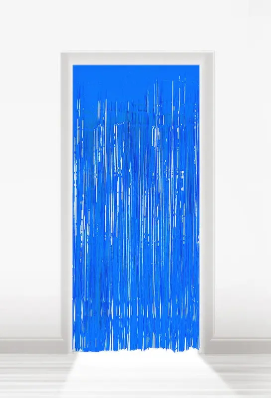 Deurgordijn folie blauw lxb = 2x1m