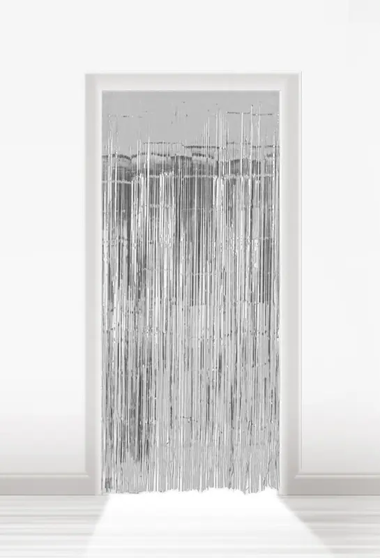 Deurgordijn folie zilver lxb = 2x1m