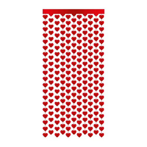 Deurgordijn hartjes rood