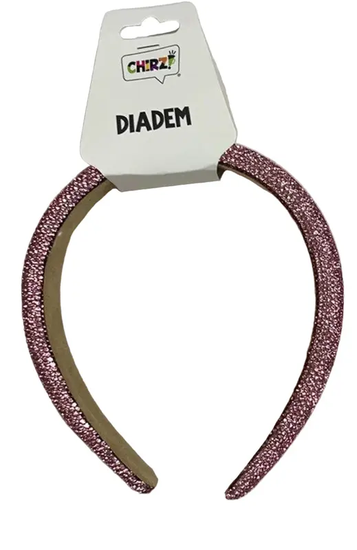 Diadeem breed glitter roze