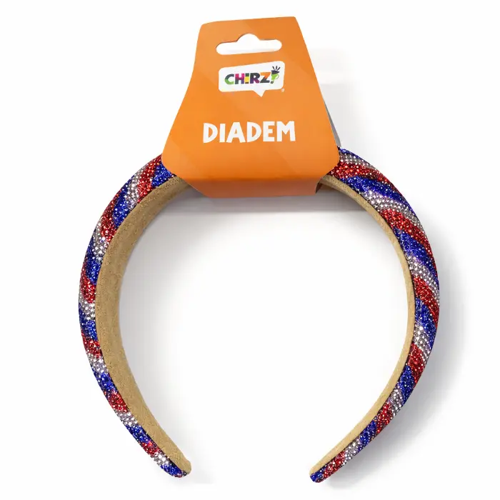 Diadeem rood-wit-blauw
