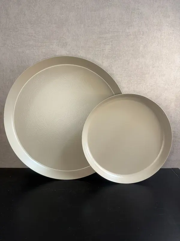 Dienblad rond beige | Leaves