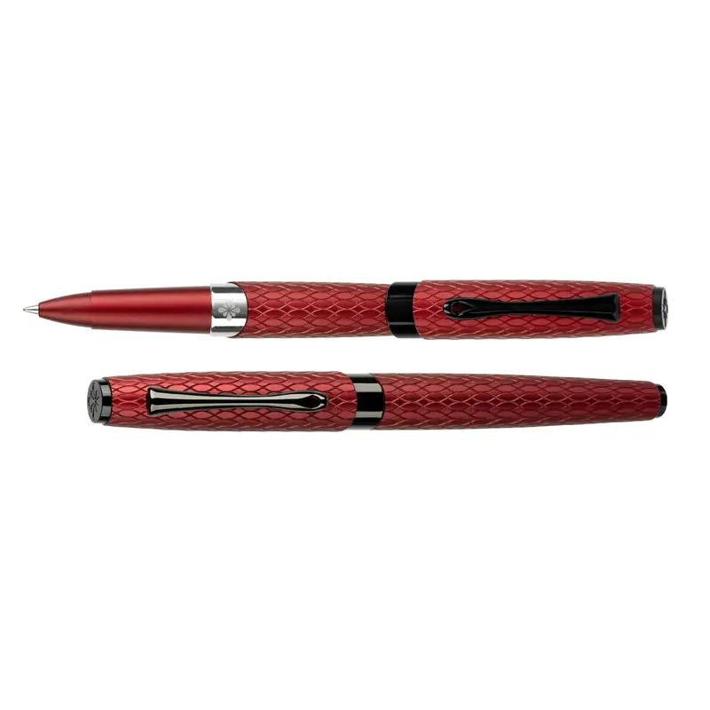 Diplomat Cobra Red Guilloche Roller