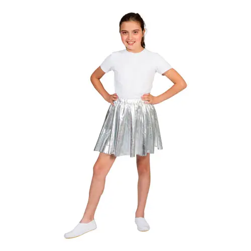 Disco rok folie zilver kindermaat