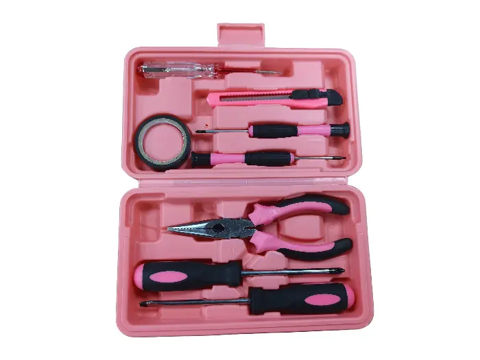 Doe-het-zelfgereedschapssets roze 9 stuks