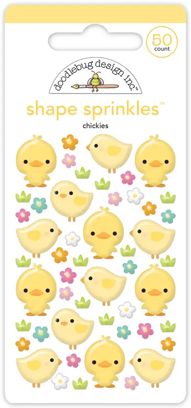 Doodlebug Design - Bunny Hop Chickies Shape Sprinkles
