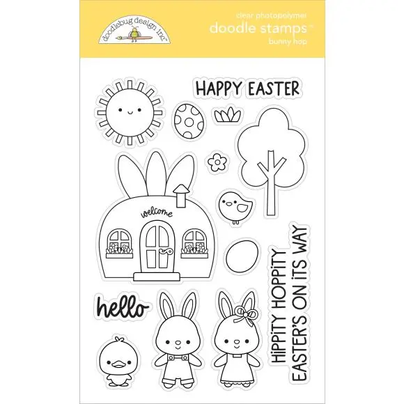 Doodlebug Design - Bunny Hop Doodle Stamps