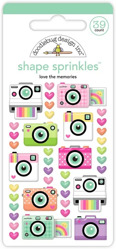 Doodlebug Design - Color Me Crafty Love The Memories Shape Sprinkles