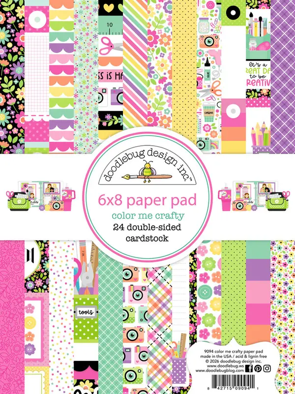 Doodlebug Design - Color Me Crafty Paper Pad 6x8"