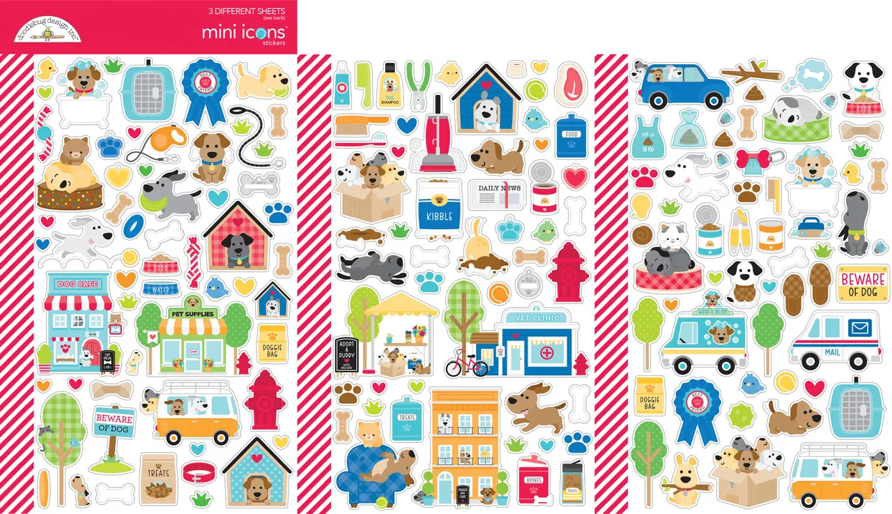 Doodlebug Design - Doggone Cute Mini Icons Stickers