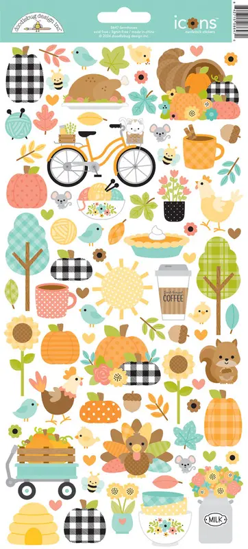 Doodlebug Design - Farmhouse Icons Stickers