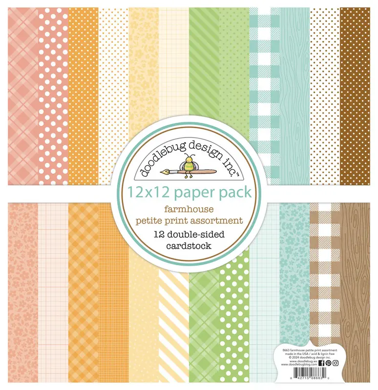 Doodlebug Design - Farmhouse Petite Prints Assortment Pack 12x12"